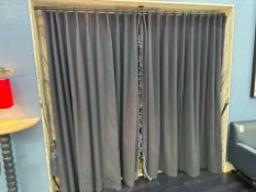 Bespoke Navy Doorway Curtain & Rail Commissioned by Robert Angell Design for The Berkeley Blue Bar