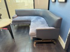 Bespoke Ben Whistler Navy Leather Back Corner Sofa, Commissioned by Robert Angell