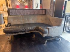 Iconic Ben Whistler Navy Leather 3 Seat Corner Sofa, Designed by Robert Angell