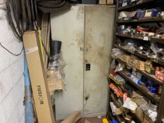 Grey Metal Cupboard And Contents