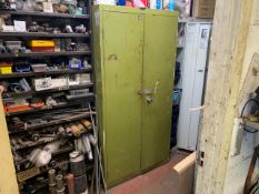 Green Metal Cabinet And Contents