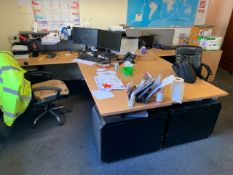 4 Straight Wooden Tables With Pedestals