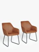 Pair Of Whiskey Dining Armchairs-No Reserve