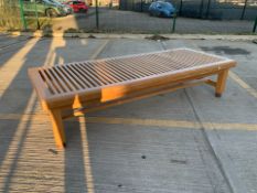 Long Wooden Oak Slat Bench-No Reserve