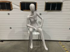 Sitting Female Grey Mannequin-No Reserve