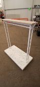 White Clothing Rail With Marble Base x4 -No Reserve