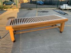 Wooden Oak Slat Bench-No Reserve