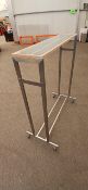Clothing Rail With No Base - Glass Top With Wooden Trim x4 -No Reserve