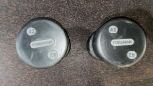 42kg Foreman Dumbbells - No Reserve