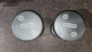 34kg Foreman Dumbbells - No Reserve