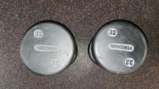 32kg Foreman Dumbbells - No Reserve