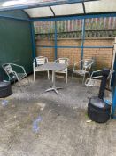 Outdoor Metal Table & 5 x Chairs