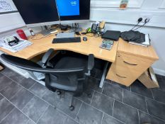 Curved Desk With Pedestal And Chair