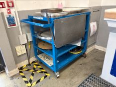 Blue Metal Shelved Trolley - No Reserve