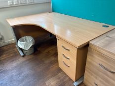 Beech Effect Radial Desks X2