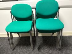 7 X Green Fabric Chairs