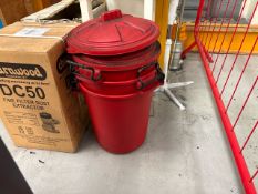 Red Plastic Bins X3