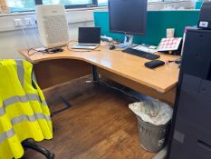 Beech Effect Radial Desks X2