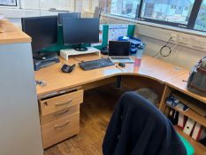 Beech Effect Radial Desks X2