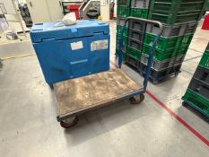 Blue Metal Flat Trolley