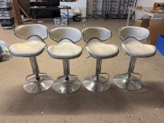 4 X Leather Bar Stools - No Reserve