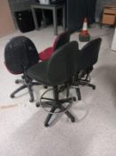 3 x Office Chairs On Wheels - No Reserve