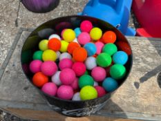 Bucket of Assorted Coloured Mini Golf Balls
