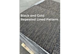 Pallet of Approximately 500 Industrial Grade Floor Carpet Tiles, Grade A, 500mm x 500mm Black/Gold