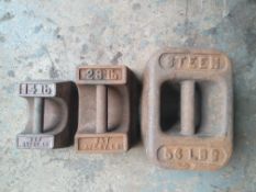 Cast Iron Weights x 3, NO VAT, 14lb, 28lb & 56lb, NO RESERVE