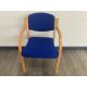 5 Wooden Frame Blue Fabric Chairs - No Reserve - Image 2 of 9