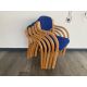 5 Wooden Frame Blue Fabric Chairs - No Reserve - Image 1 of 9