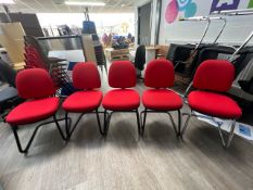 5 Red Fabric Chairs - No Reserve