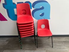 8 Red Plastic Chairs - No Reserve