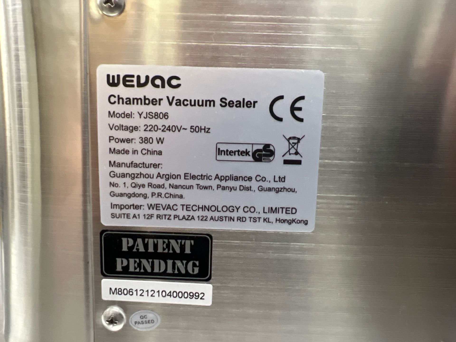 Wevac Vacuum Sealer - No Reserve - Image 5 of 6