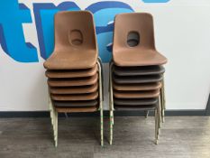 14 Brown Plastic Chairs - No Reserve