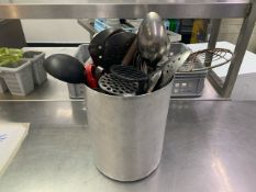 Bucket Of Assorted Commercial Utensils - No Reserve