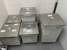 6 x Wheeled Kitchen Storage Tubs - No Reserve