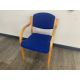 5 Wooden Frame Blue Fabric Chairs - No Reserve - Image 5 of 9