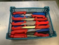 Assorted Blue Handled Kitchen Knives - No Reserve