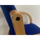 5 Wooden Frame Blue Fabric Chairs - No Reserve - Image 4 of 9