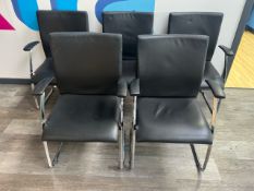 5 x Faux Leather Office Chairs - No Reserve
