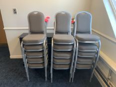 15 Steel Frame Fabric Stackable Chairs - No Reserve