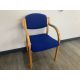 5 Wooden Frame Blue Fabric Chairs - No Reserve - Image 8 of 9
