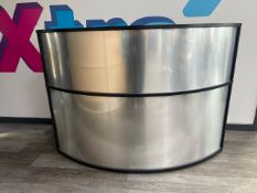 Curved Metal Effect Reception Desk - No Reserve