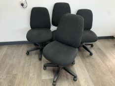 4 Black Felt Office Chairs - No Reserve