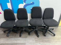 4 Black Fabric Office Chairs - No Reserve