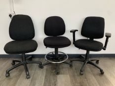 3 Black Felt Adjustable Chairs - No Reserve