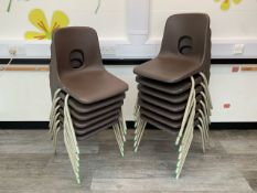 13 Grey Metal Base Dark Grey Plastic Chairs - No Reserve