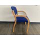 5 Wooden Frame Blue Fabric Chairs - No Reserve - Image 3 of 9