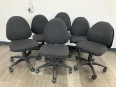 6 Black Felt Office Chairs - No Reserve